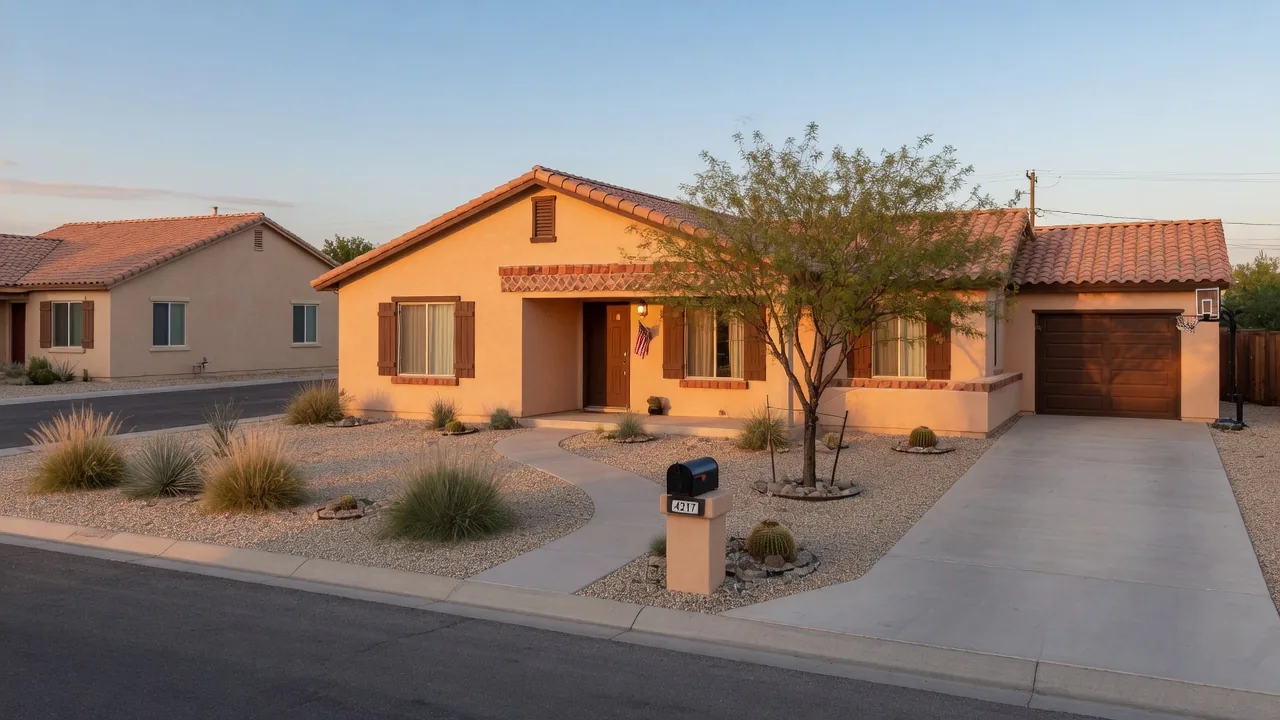 Illustrative photo of a well-maintained West Texas stucco home